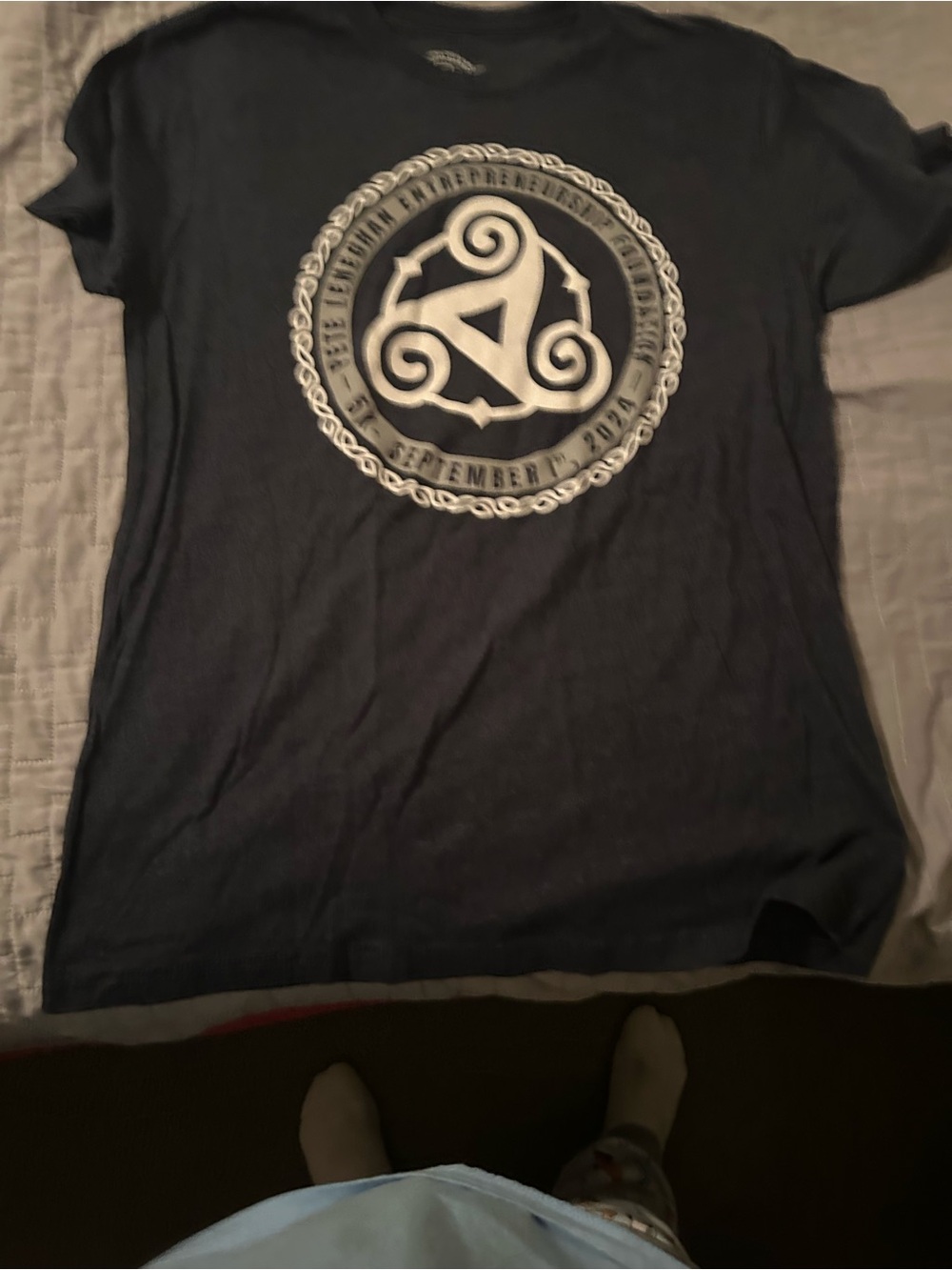 Kids Black Graphic Tee with White Celtic Emblem
